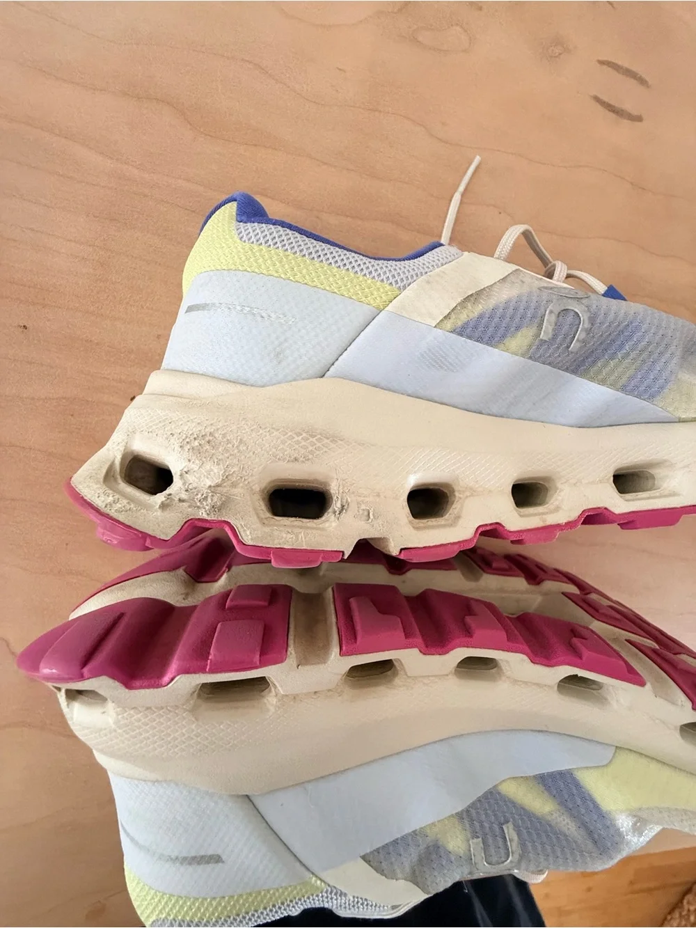 On Running Women's Lightweight Trainers in White, Yellow & Purple Accents